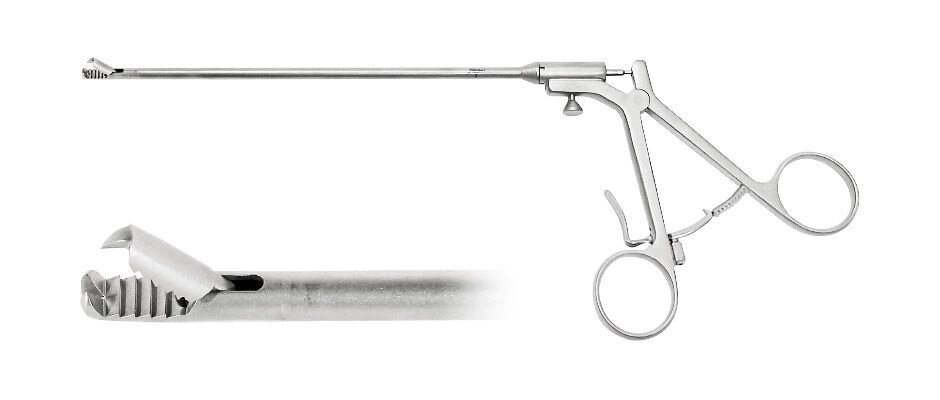 Зажим артроскопический с кремальерой для извлечения свободных и инородных тел (менисковый)