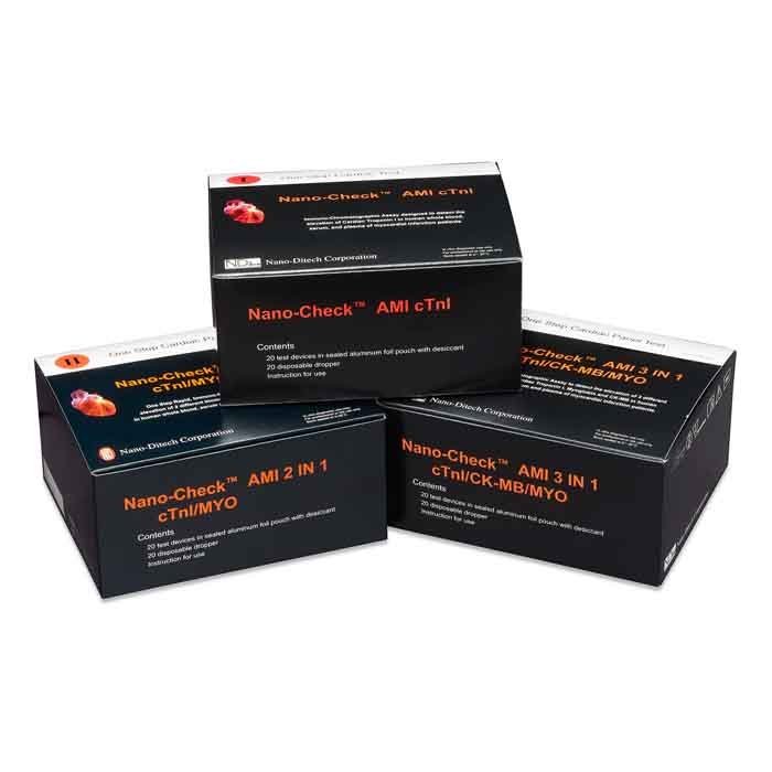 Тест-полоска NANO-CHECKTM AMI 3 IN 1 CTNI/MYO/CK-MB (уп./ 20 шт.), США