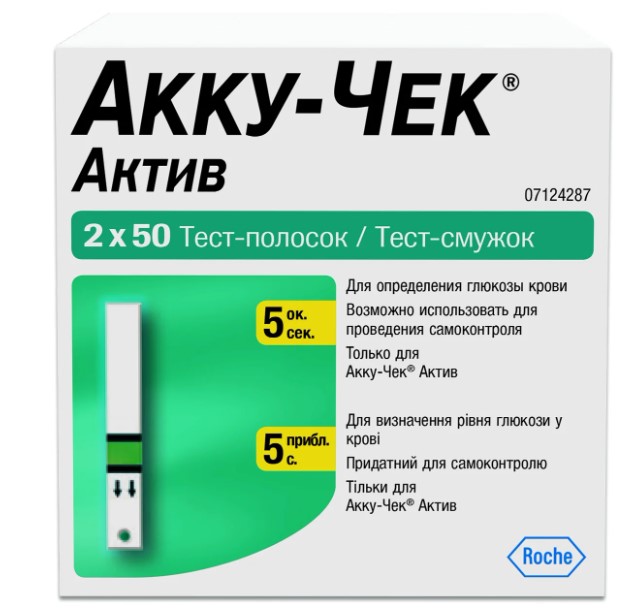 Тест-полоски "Акку-чек актив" №100, Германия