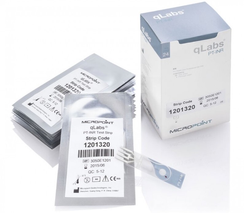 Тест-полоска qlabs® PT-INR TEST STRIP 12шт/упаковка, Китай